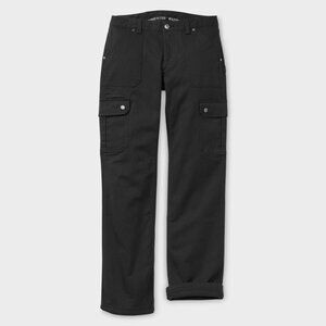Duluth Trading Co Womens 20x31 DuluthFlex Fire Hose Black Fleece Lined Pants